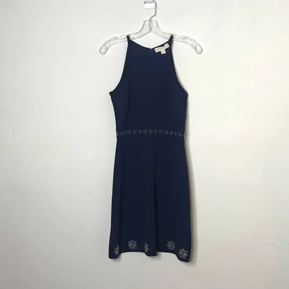 Michael Michael Kors Sleeveless Studded Dress True Navy Petite Small MSRP $140 - Picture 2 of 8